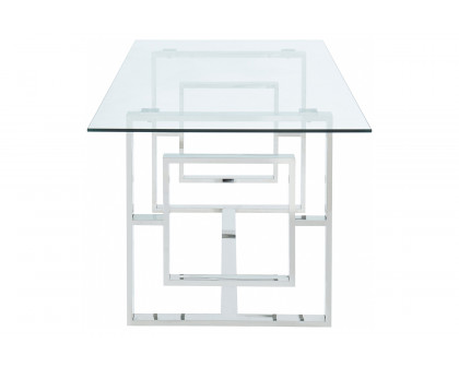 Worldwide Eros Rectangular Dining Table - Silver