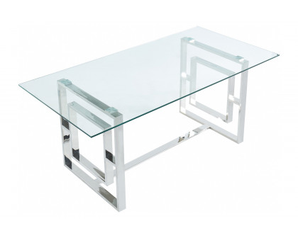 Worldwide Eros Rectangular Dining Table - Silver