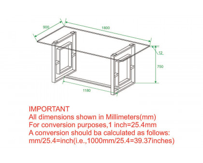 Worldwide Eros Rectangular Dining Table - Silver