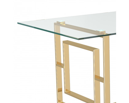 Worldwide Eros Rectangular Dining Table - Gold