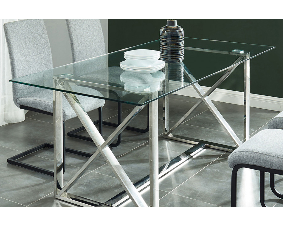 Worldwide - Lorenzo Rectangular Dining Table in Silver