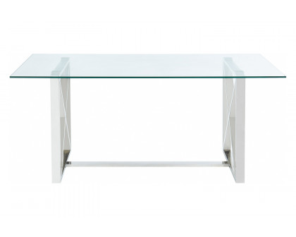 Worldwide - Lorenzo Rectangular Dining Table in Silver