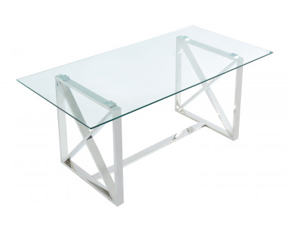 Worldwide - Lorenzo Rectangular Dining Table in Silver