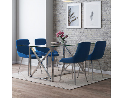 Worldwide - Lorenzo Rectangular Dining Table in Silver