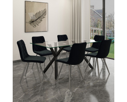 Worldwide Stark Rectangular Dining Table - Black