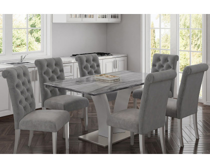 Worldwide - Napoli Rectangular Dining Table in Light Gray