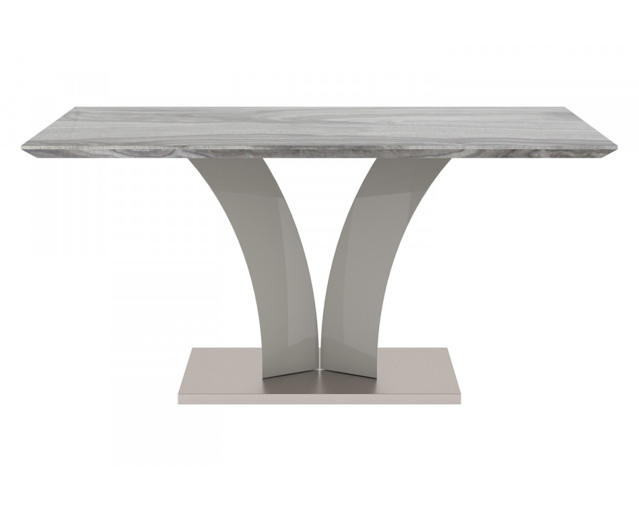 Worldwide - Napoli Rectangular Dining Table in Light Gray