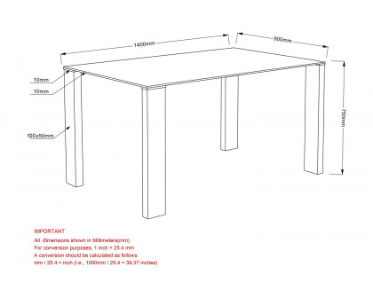 Worldwide - Vespa Rectangular Dining Table in Black