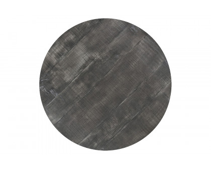 Worldwide Arhan Round Dining Table - Distressed Gray/Black