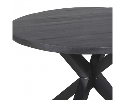 Worldwide Arhan Round Dining Table - Distressed Gray/Black