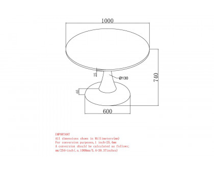 Worldwide Zilo 40" Round Pedestal Dining Table - White Faux Marble/Aged Gold