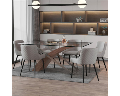 Worldwide Veneta Rectangular Dining Table - Walnut