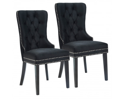 Worldwide Rizzo Side Chair Set of 2 - Black/Black