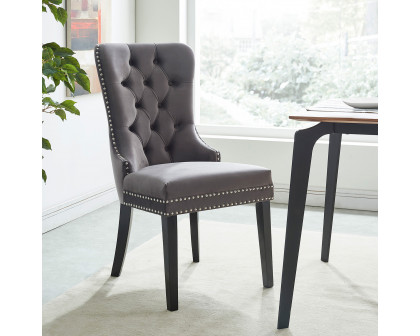 Worldwide Rizzo Side Chair Set of 2 - Gray/Black