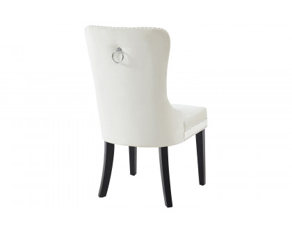 Worldwide™ Rizzo Side Chair Set of 2 - Ivory/Black