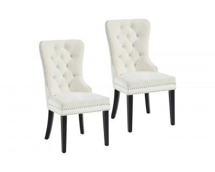 Worldwide™ Rizzo Side Chair Set of 2 - Ivory/Black