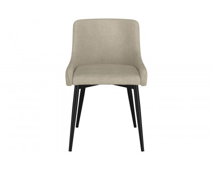 Worldwide Bianca Side Chair Set of 2 - Beige/Black