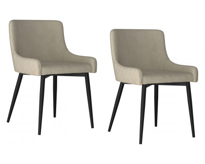 Worldwide Bianca Side Chair Set of 2 - Beige/Black