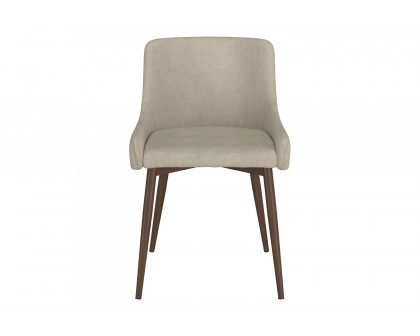 Worldwide Bianca Side Chair Set of 2 - Beige/Walnut