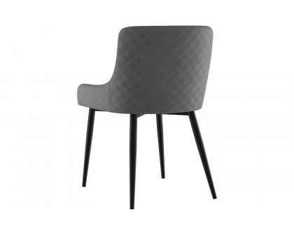 Worldwide Bianca Side Chair Set of 2 - Gray/Black