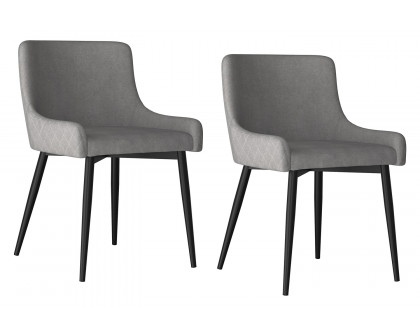 Worldwide Bianca Side Chair Set of 2 - Gray/Black