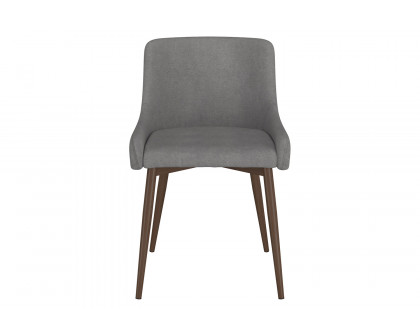 Worldwide Bianca Side Chair Set of 2 - Gray/Walnut