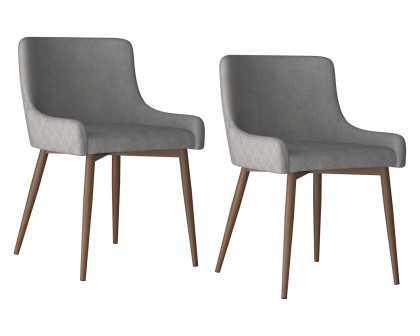 Worldwide Bianca Side Chair Set of 2 - Gray/Walnut