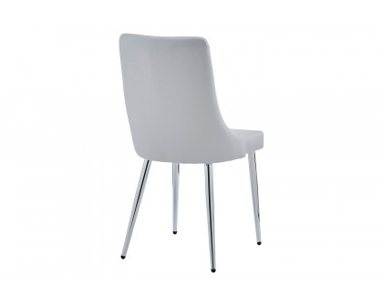 Worldwide Devo Side Chair Set of 2 - Light Gray/Chrome