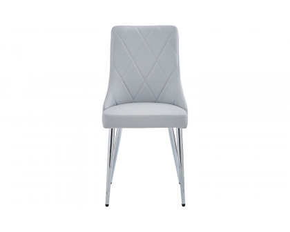 Worldwide Devo Side Chair Set of 2 - Light Gray/Chrome