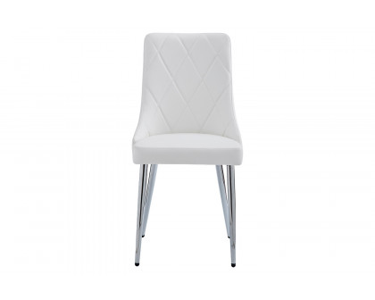 Worldwide Devo Side Chair Set of 2 - White/Chrome