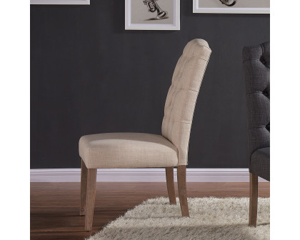 Worldwide Lucian Side Chair Set of 2 - Beige/Washed Gray