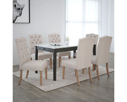 Worldwide Lucian Side Chair Set of 2 - Beige/Washed Gray