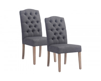 Worldwide Lucian Side Chair Set of 2 - Gray/Washed Gray