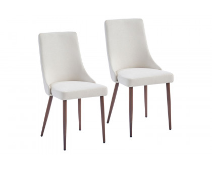 Worldwide™ Cora Side Chair Set of 2 - Beige/Walnut