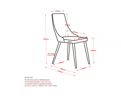 Worldwide™ Cora Side Chair Set of 2 - Beige/Walnut