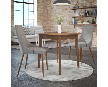 Worldwide Cora Side Chair Set of 2 - Gray/Walnut