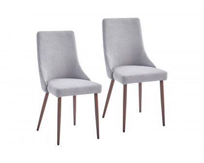 Worldwide Cora Side Chair Set of 2 - Gray/Walnut