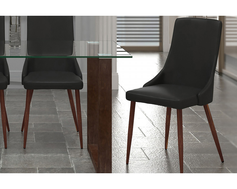 Worldwide Cora Side Chair Set of 2 - Black/Walnut