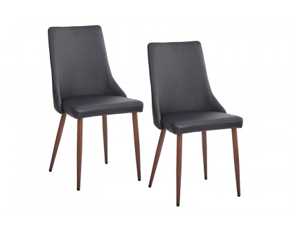 Worldwide Cora Side Chair Set of 2 - Black/Walnut