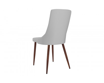 Worldwide™ Cora Side Chair Set of 2 - Light Gray/Walnut