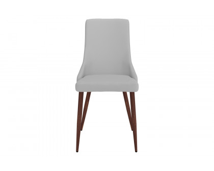 Worldwide™ Cora Side Chair Set of 2 - Light Gray/Walnut