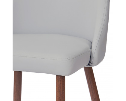 Worldwide™ Cora Side Chair Set of 2 - Light Gray/Walnut