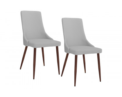 Worldwide™ Cora Side Chair Set of 2 - Light Gray/Walnut