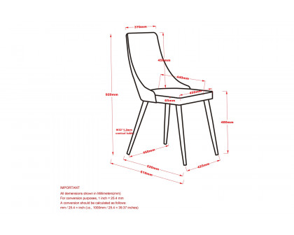 Worldwide™ Cora Side Chair Set of 2 - Light Gray/Walnut