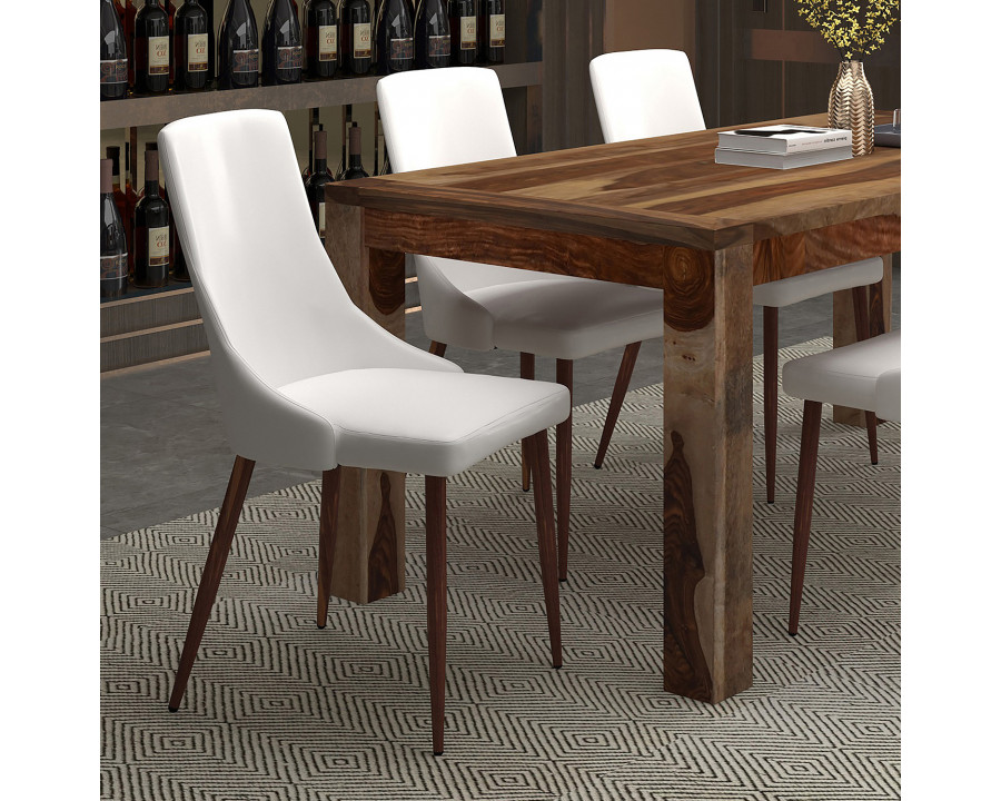 Worldwide Cora Side Chair Set of 2 - White/Walnut