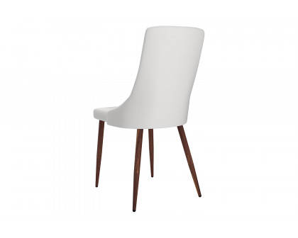 Worldwide Cora Side Chair Set of 2 - White/Walnut