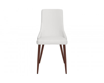 Worldwide Cora Side Chair Set of 2 - White/Walnut