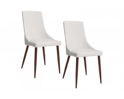 Worldwide Cora Side Chair Set of 2 - White/Walnut