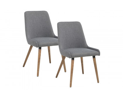 Worldwide Mia Side Chair Set of 2 - Dark Gray/Gray Leg