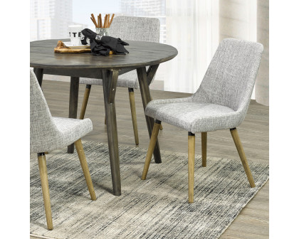 Worldwide Mia Side Chair Set of 2 - Light Gray/Gray